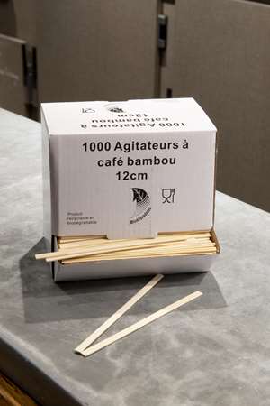 AGITATEUR BAMBOU CAFE 12cm boite distributrice