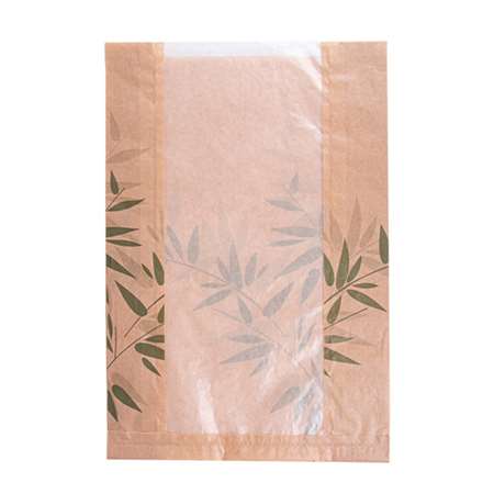 SACHET PAIN ROND AVEC FENETRE FEEL GREEN KRAFT