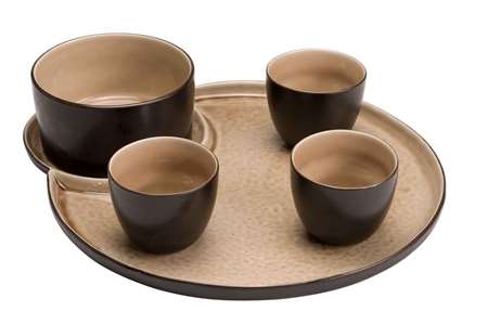 ASSIETTE LAGUNA BEIGE SET APERO 5 PIECES