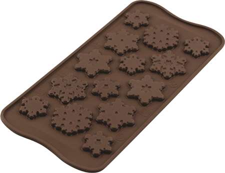 PLAQUE SILICONE Ø35/25XH4MM POUR CHOCOLAT 14 FLOCONS