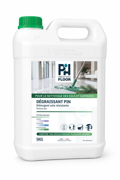 Bidon Prest'Hyg Dégraissant Pin, 5 kg.